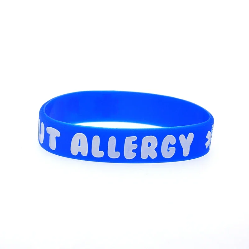 1 PC Peanut Allergy Silicone Bracelet Kid Size Bold Letter Logo