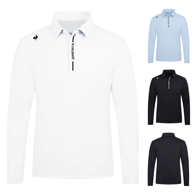 

Fall/Winter Golf Apparel Men's Outdoor Sports Long-Sleeve T-Shirt Moisture-Wicking Quick-Dry Breathable Collared Polo Shirt