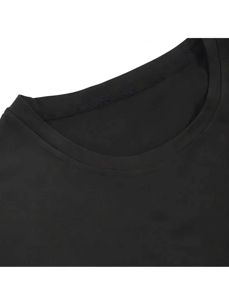 

Black Cotton Short Sleeve T-Shirt For Men And Women