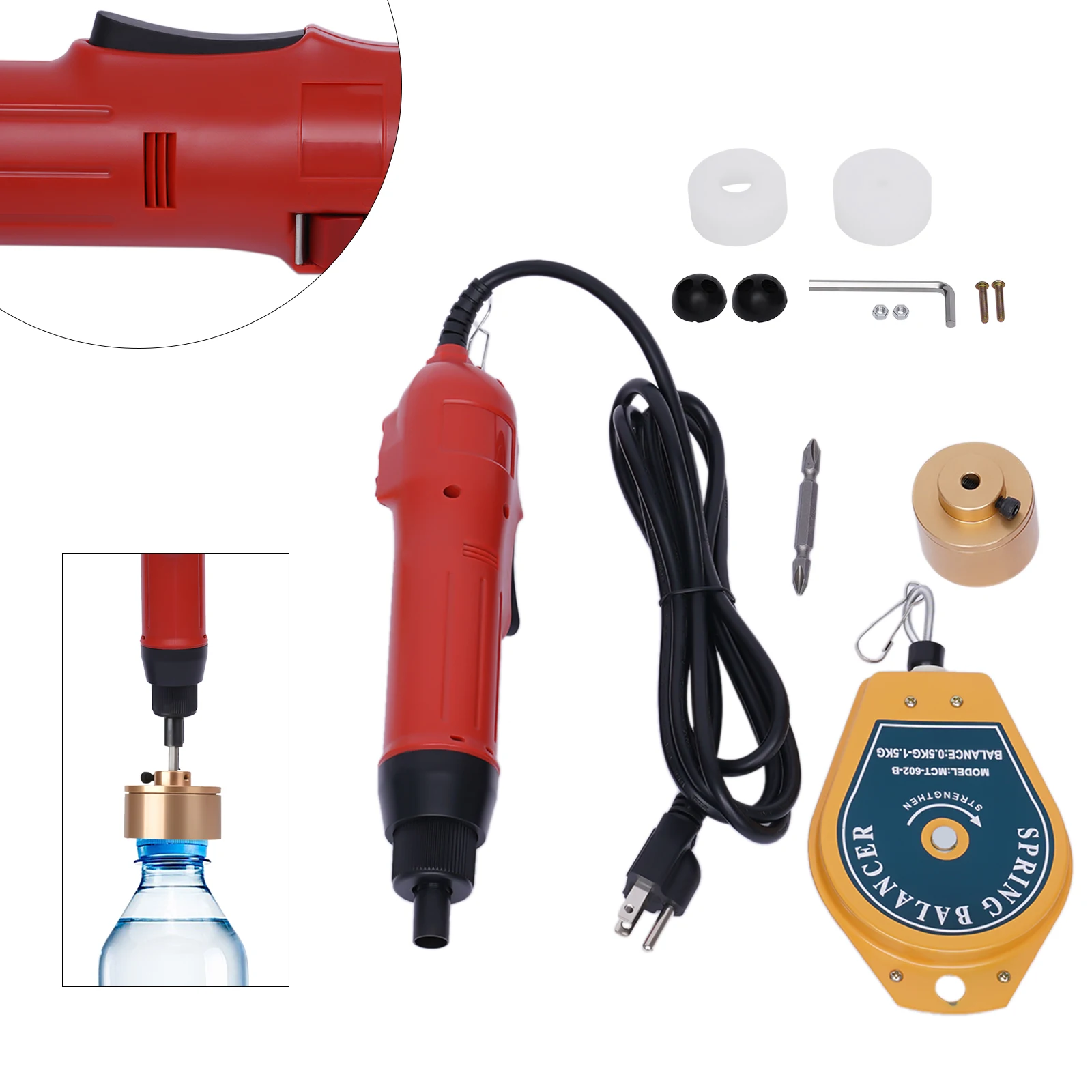 Handheld bottle capper electric bottle capping machine Bottle Screwing Sealing Machine for 10-30mm Round Plastic Caps