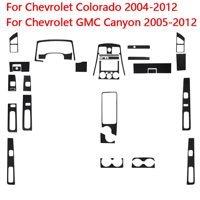 Para Chevrolet GMC Canyon 2005-2012 pegatinas de fibra de carbono para Chevrolet Colorado 2004-2012 accesorios decorativos interiores de coche