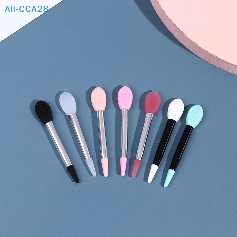 Lipstick Brush With Storage Box Silicone Lip Balms Lip Mask Brush With Sucker Dust Cover Lipstick Cosmetic Makeup Brushes