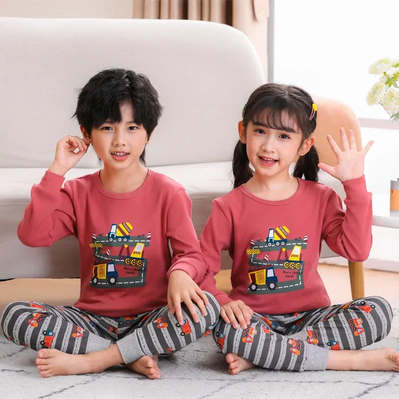 

Baby Boys Pajamas Suit Girls Sleepwear Sleep Suits Kids T-shirts Pants Children Pyjama 100% Cotton Tops Trousers Homewear Pijama