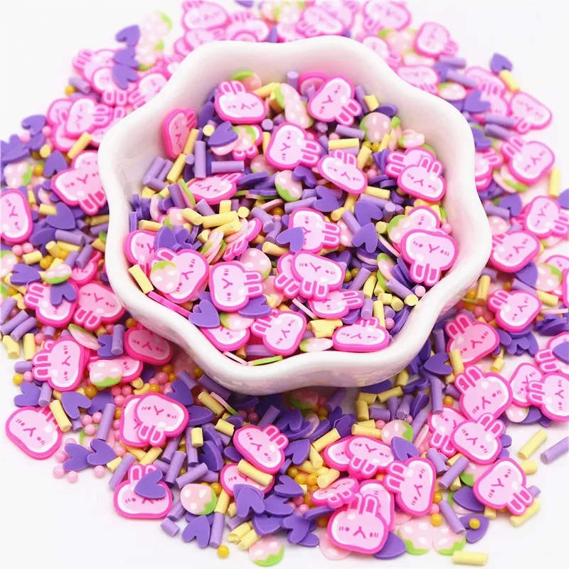 2-10mm Polymer Clay Sprinkles Slices Valentine\'s Day Series Mixed Soft Clay Slice Diy Slime Nailart Filler Accessories 10g