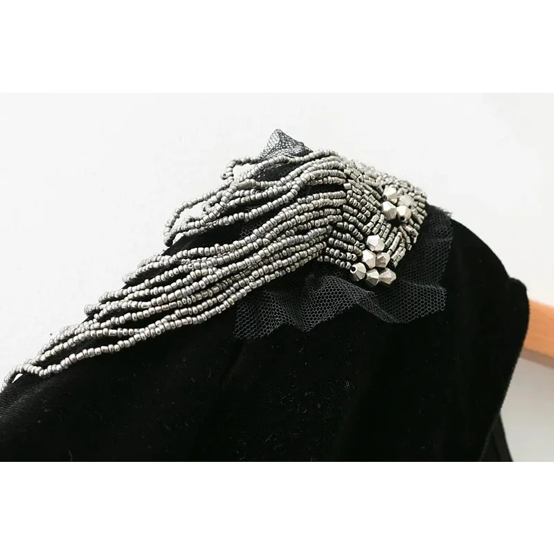 Vrouwen Sexy Cross V-hals Fluwelen Bodysuit Shirt Vrouwen Schouder Kralen Chic Siamese Blouse Retro Playsuits Femininas Blusas