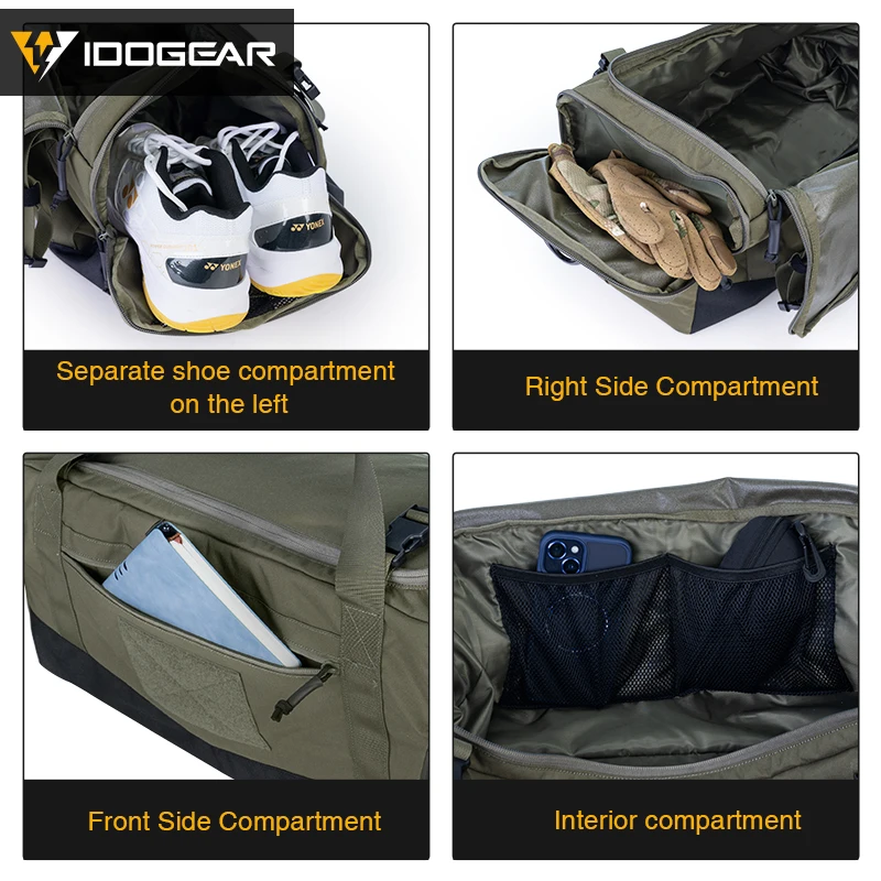 IDOGEAR Tactical Deployment Bag 33L Capacity Sports Crossbody Bag Outdoor Hiking Shoes Bag 35117