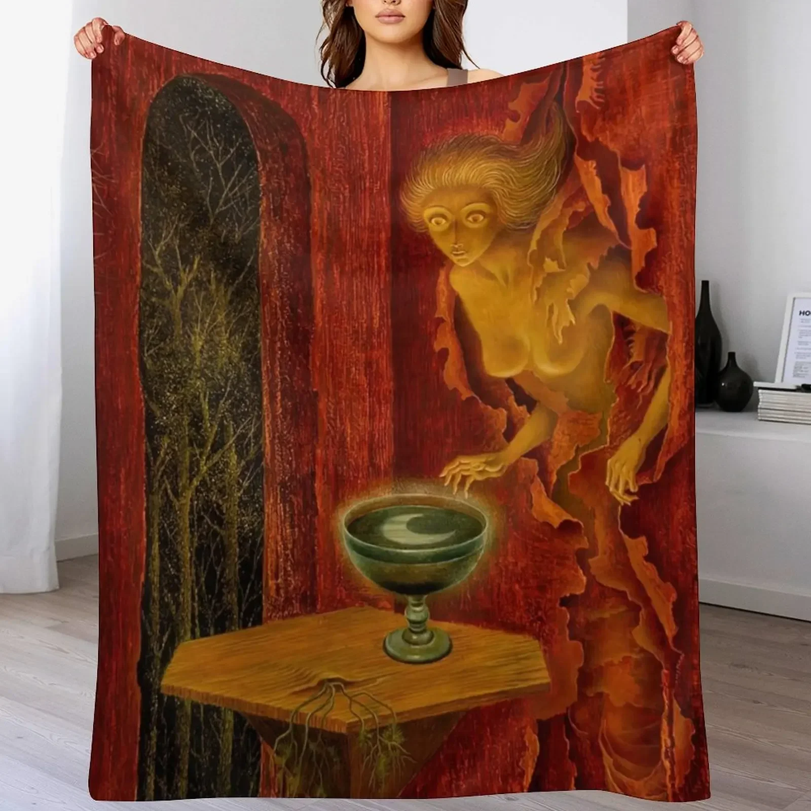 

Being Born Again by Remedios Varo Throw Blanket sofa bed blankets and throws Multi-Purpose Tourist Blankets