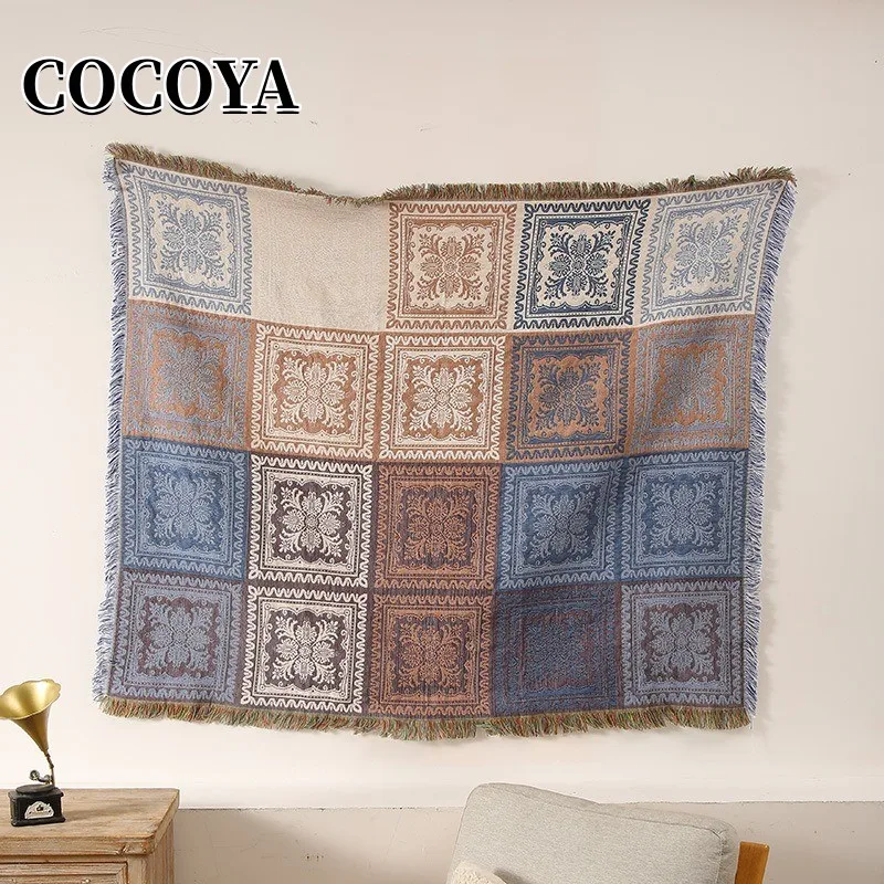 

Classical Patchwork Picnic Blankets for Beds Bohemian Style Geometric Sofa Towel Thin Throw Blanket Vintage Decoration Tapestry