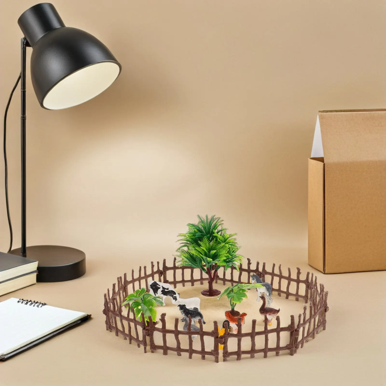 1Set Realistic Farm Scene with Chicken Coop Accessories Detailed Miniature Farm Animals Educational Role Play Home Decoration