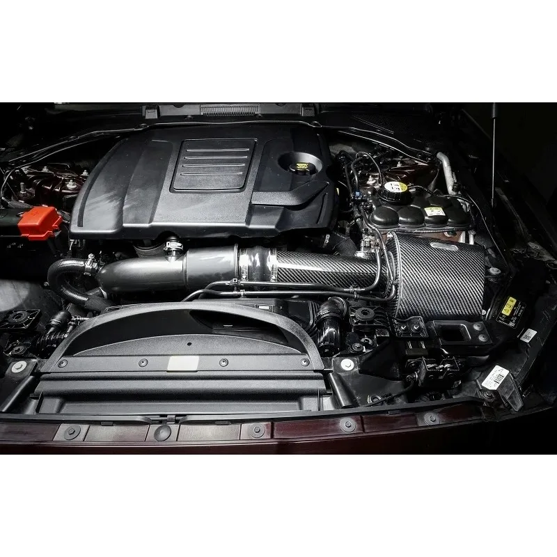 18- Sistema di aspirazione in vera fibra di carbonio a secco per Jaguar XF XEL XFL 2.0T GTR Tubo di aspirazione dell'aria (esclusa ingresso dell'aria in fibra di carbonio)