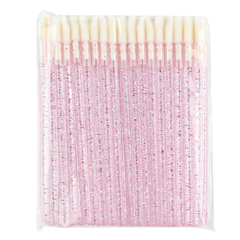 5/50Pcs Crystal  Makeup Lip Brush Soft Lipstick Mascara Wands Applicators Eyelash eyeshadow Makeup Brushes Cosmetic