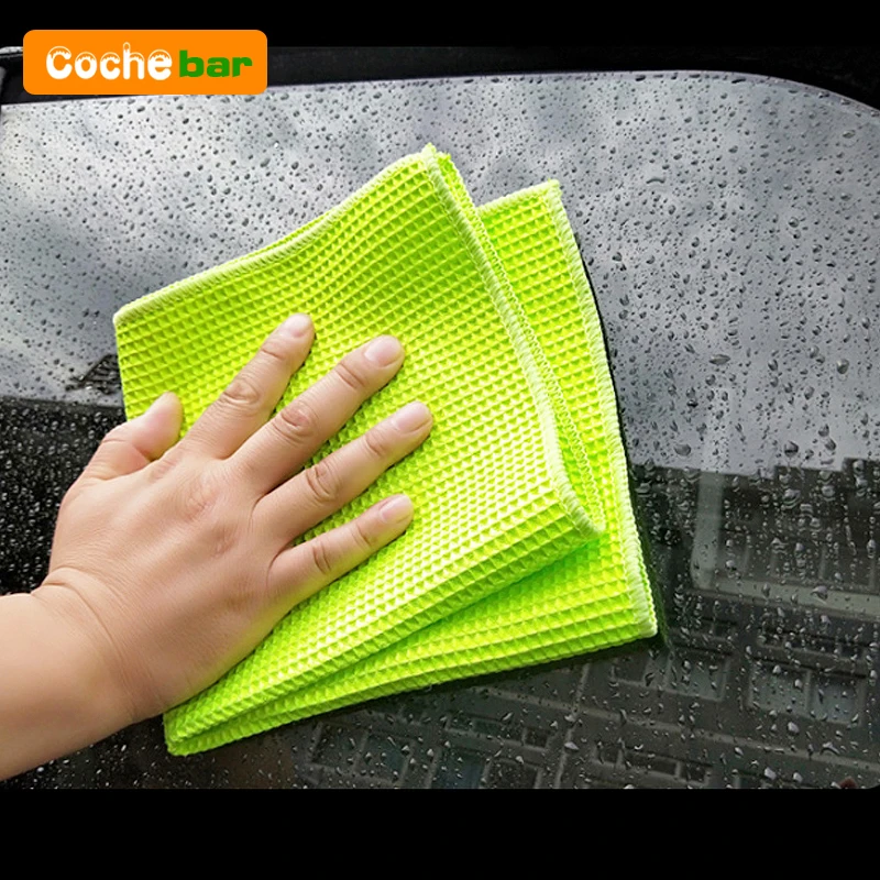 Microfiber Car Wash Towel Cleaning Cloth Honeycomb Pineapple Grid Towels Waffle Absorbent Rag Car Detailing Cleaning Tools