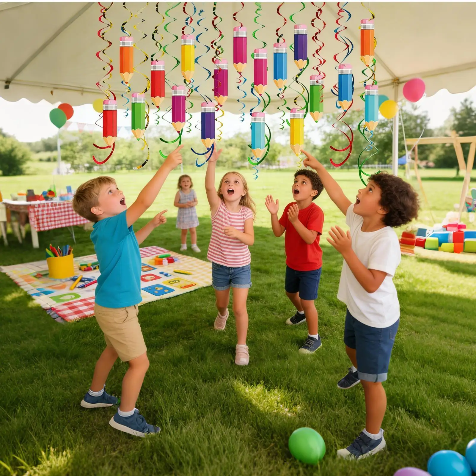 Ceiling Decorations For Party Colorful Pencil Ornament Hangable Classroom Decor For Teachers School Classroom Home Kid Birthday