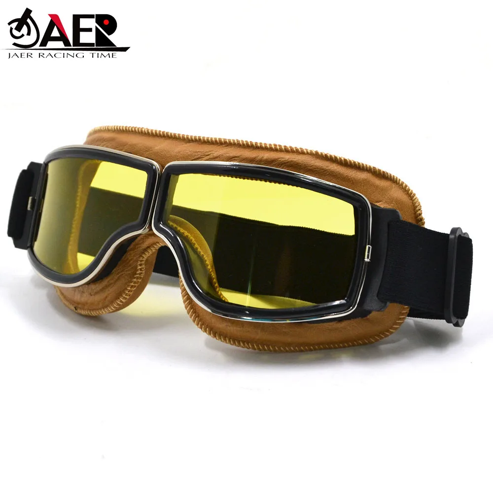 Motorcycle Goggles Motorbike Biker Vintage Helmet Goggles Scooter Ski Bicycle Pilot ATV offroad Goggles Windproof Glasses