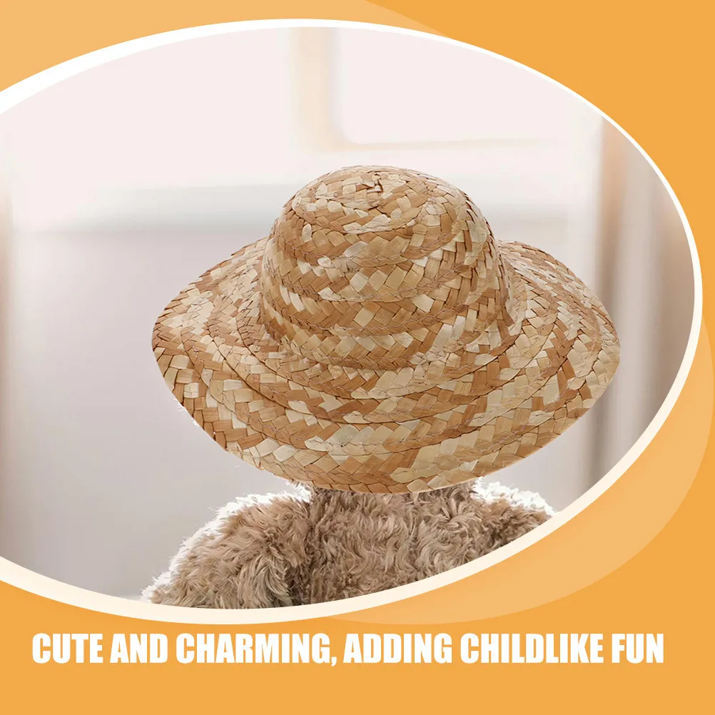 5 piezas de sombreros de paja en blanco para pintar, mini sombreros de paja para manualidades, decoración del hogar, sombreros para grafiti infantiles, suministros de bricolaje, mini gorras para manualidades.