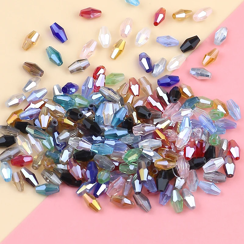 Exquisite Austrian double cone color crystal beads 3 x 6 mm/100 crystal cone beads jewelry DIY bracelet necklace accessories