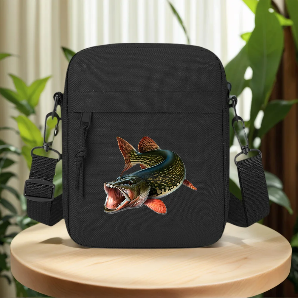 Fish body spot pattern details Men Crossbody Bag Single Shoulder Women Cartoon Anime Film Printing Design Unisex
