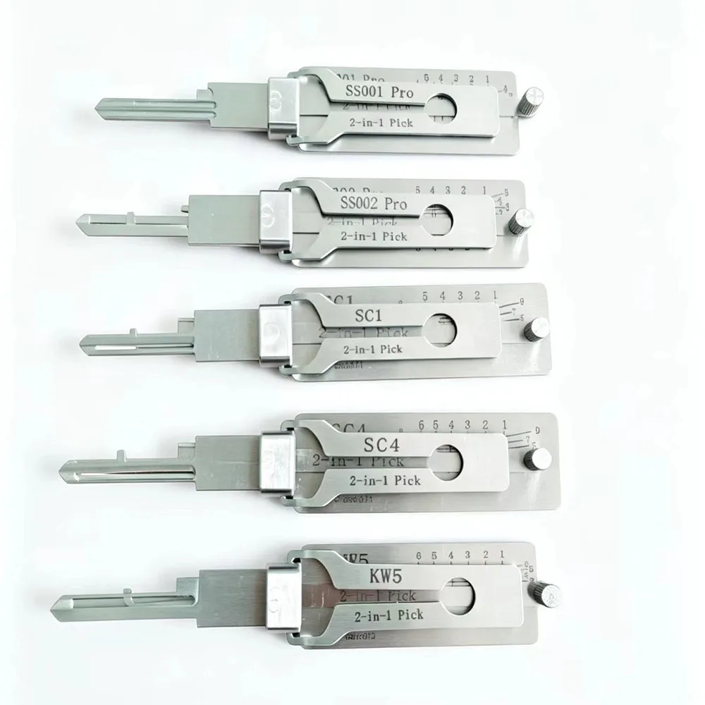 Kit Decodificador de Chaves Mestras 2 em 1 em Aço Inoxidável - Ferramentas Universais para Abertura de Fechaduras SS001 Pro SS002 Pro SS003 SS003R KW1 KW5 R52 R52L SC1
