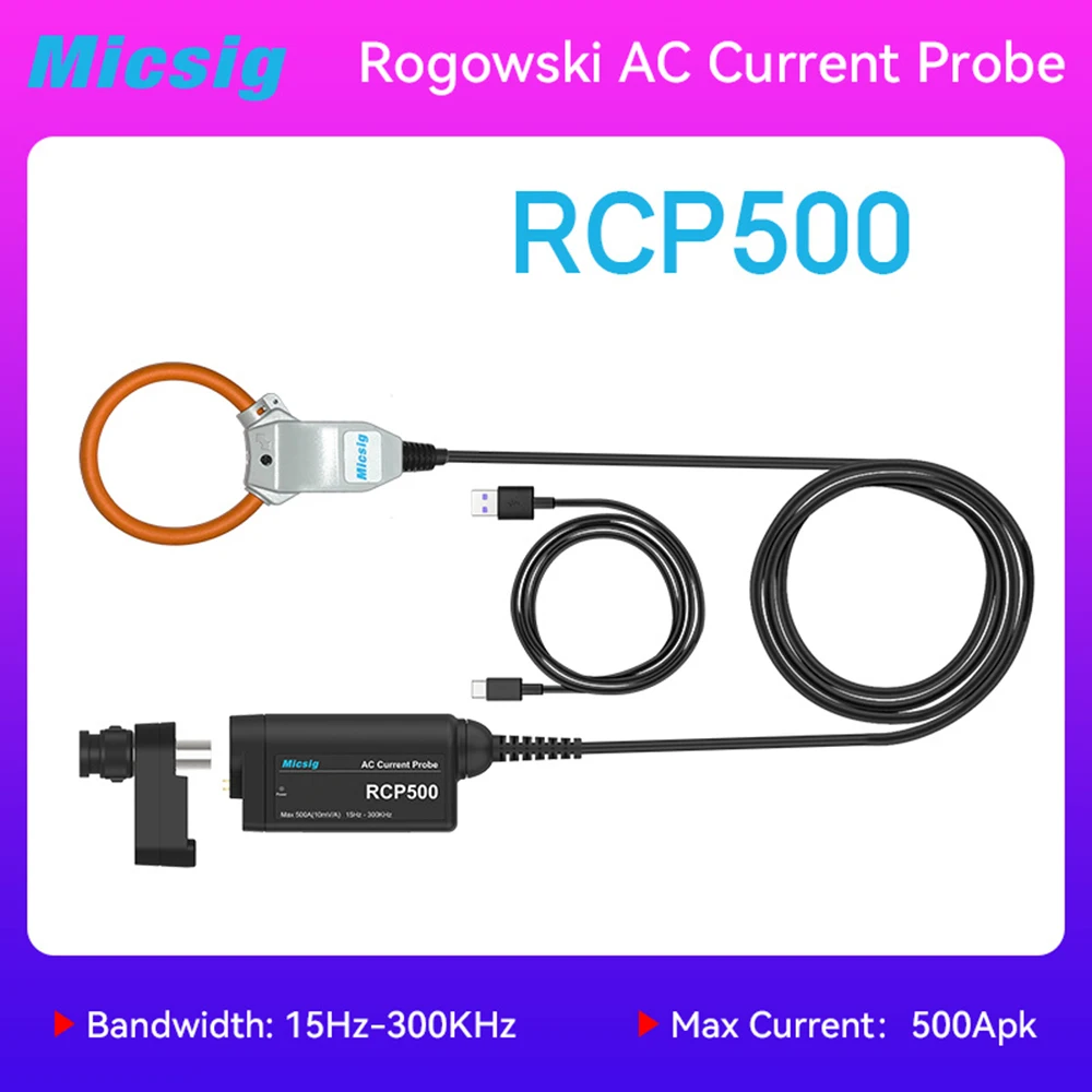 Micsig Oscilloscope High Voltage Differential Probe Kit,  500Apk Bandwidth 15-300KHz (-3dB)