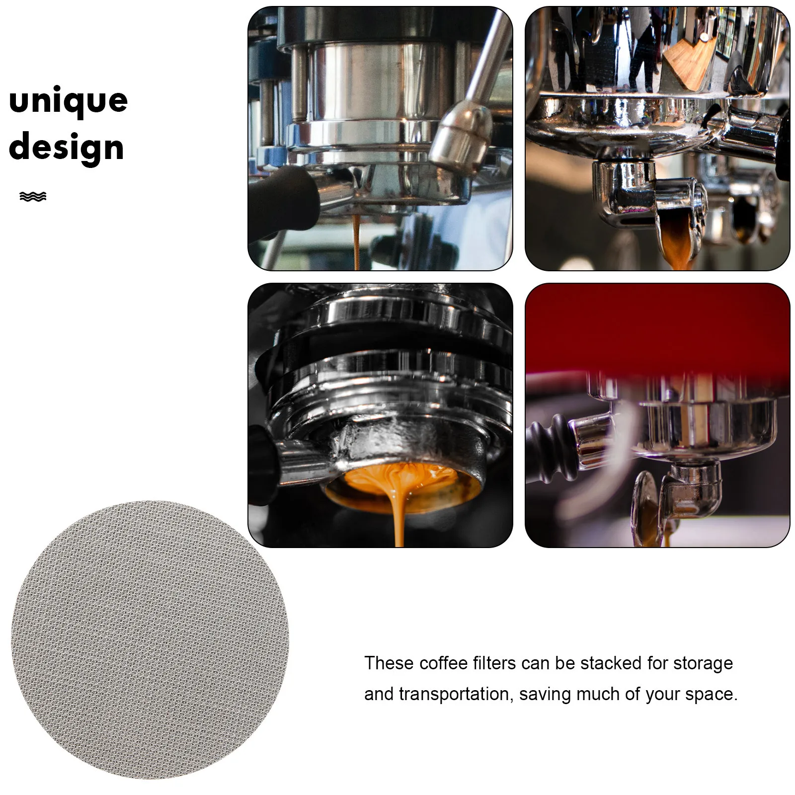 فلتر إسبرسو من الفولاذ المقاوم للصدأ 150um شبكة قابلة لإعادة الاستخدام لمعظم ماكينات صنع القهوة يحافظ على المذاق الأصلي شبكة فلتر القهوة