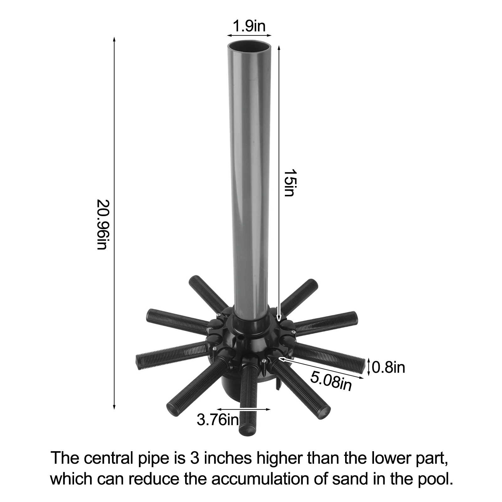

Надежная центральная труба для песчаного фильтра Hayward Pro серии S180T Подходит для нескольких моделей с простым процессором замены