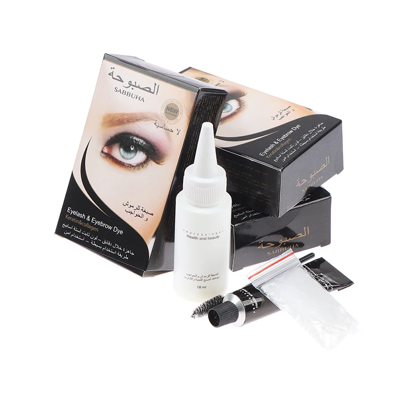 Henna Eyelash Eyebrow Dye Tint Gel Eyelash Brown Black Tint Cream Kit Easy Dye