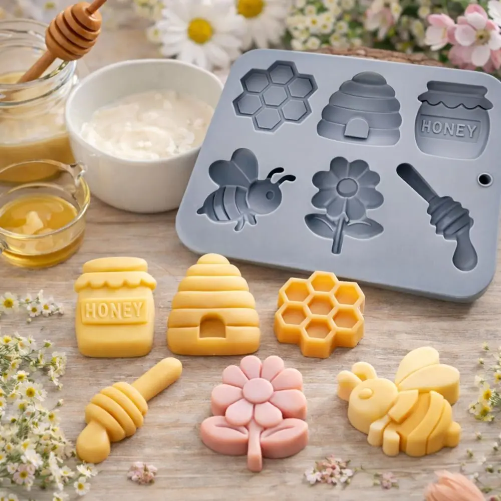 High Quality Bee Theme Mousse Cake Mold Reusable Flexible Chocolate Dessert Mold Non-Stick 6 Options Baking Mould DIY Baking