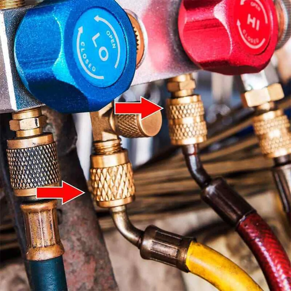 Quick Connection Brass Converter Thimble R410a Charging Vacuum Port Adapter Good Tensile Strength 516 to 14 SAE