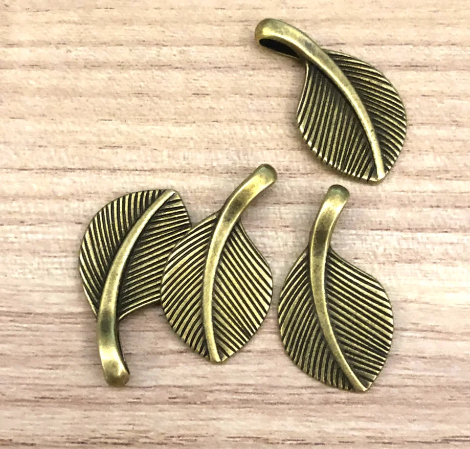 

15pcs 25*15mm Zinc alloy metal leaf design pendants for handmade accessories HW3227