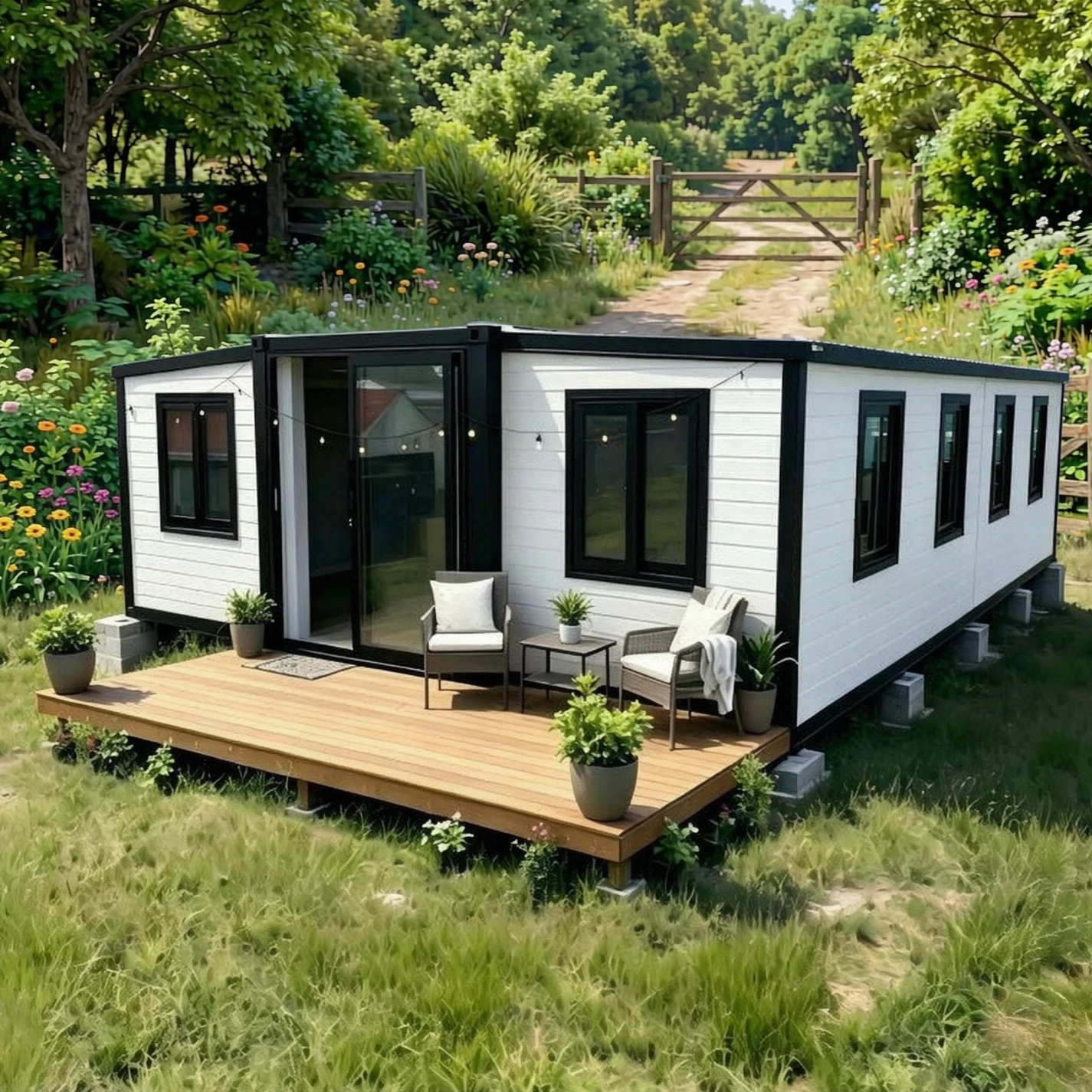 20ft 40ft Expandable Container House Mobile Tiny Home Prefabricated Villa House Folding Room Backyard Studio Summerhouses