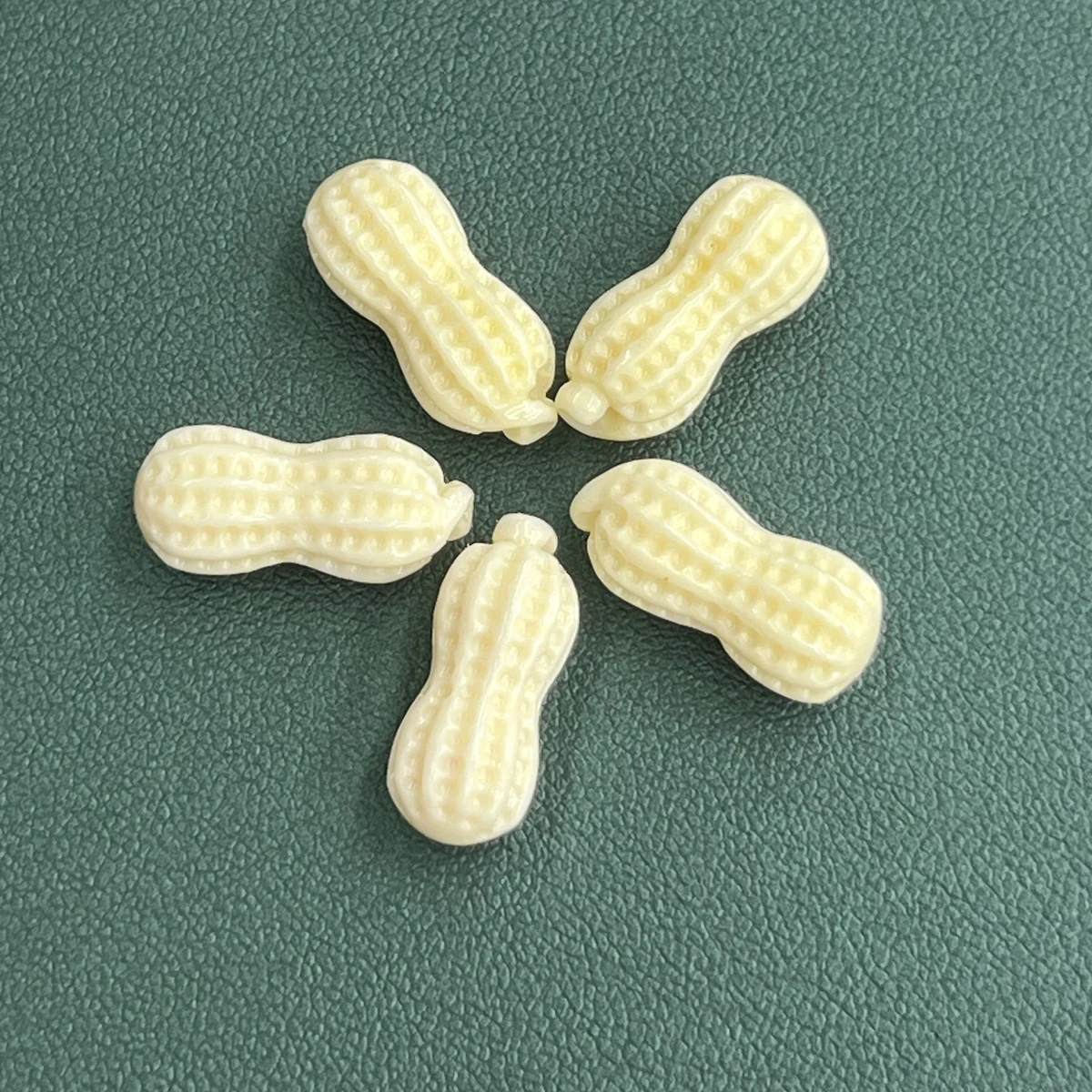 10 Uds. De cuentas con agujero pasante en forma de maní, cuentas sueltas de Coral de imitación para fabricación de joyería, accesorios para collar y pendientes DIY