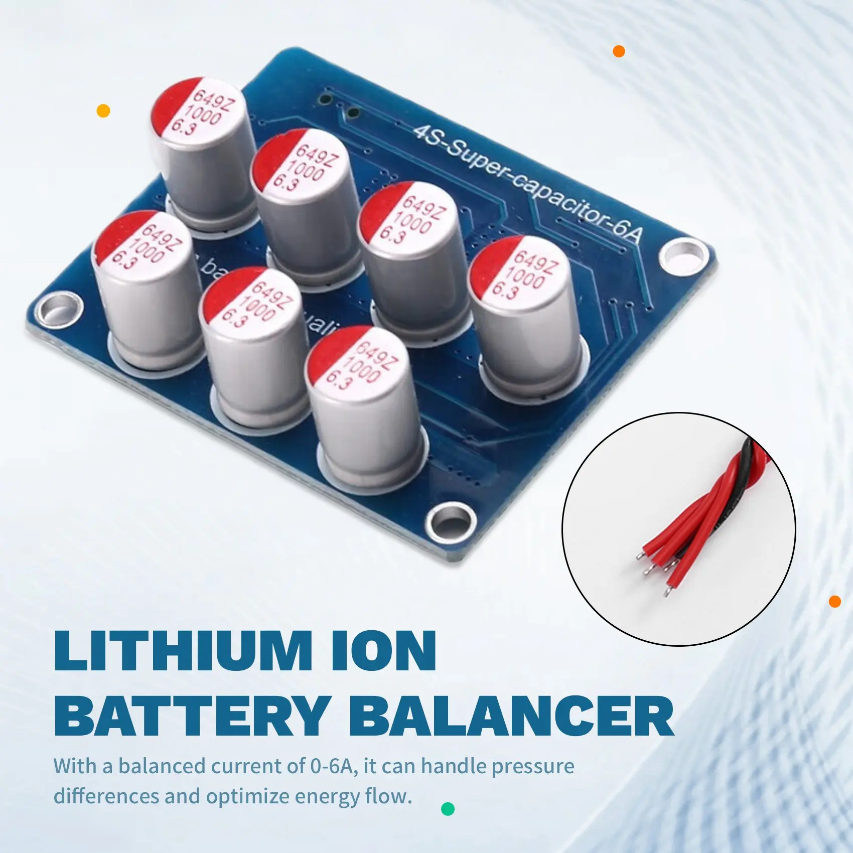 ABFU-4X 4S 6A Active Equalizer Lifepo4 Li- Lithium Battery Balancer Energy Transfer Balancing Board For 4 Strings 12V