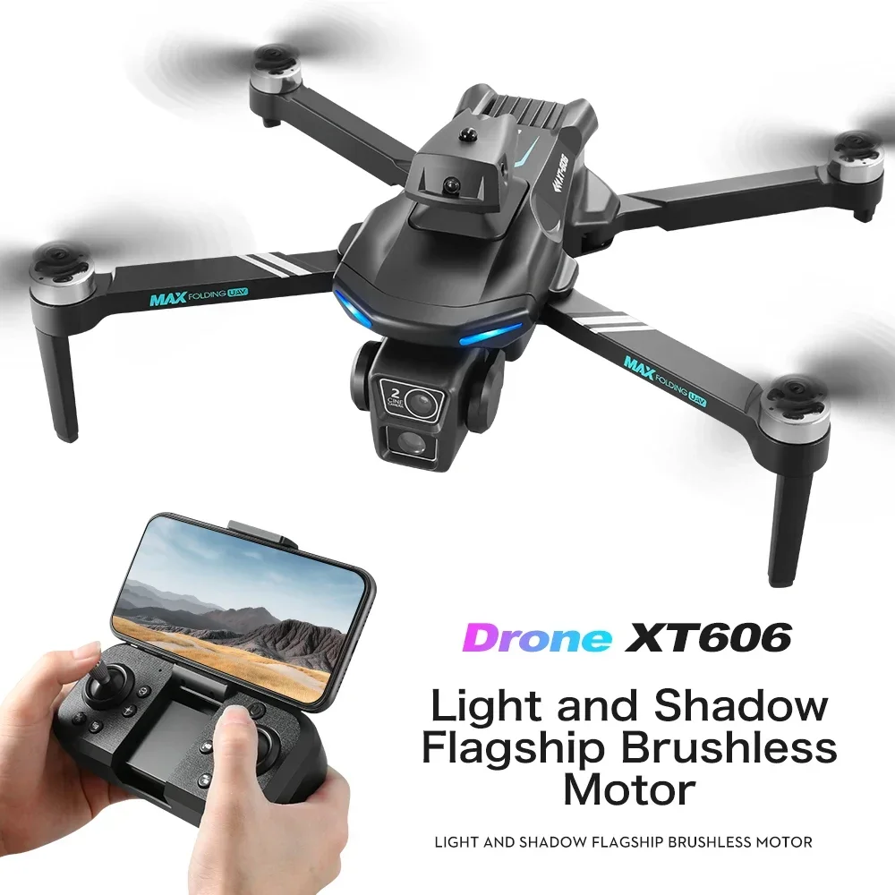 Nowy XT-606 Max Drone 4k/6k HD 2.4G podwójny serwomechanizm przepływ optyczny bezszczotkowy składany podwójny aparat WIFI profesjonalna kamera