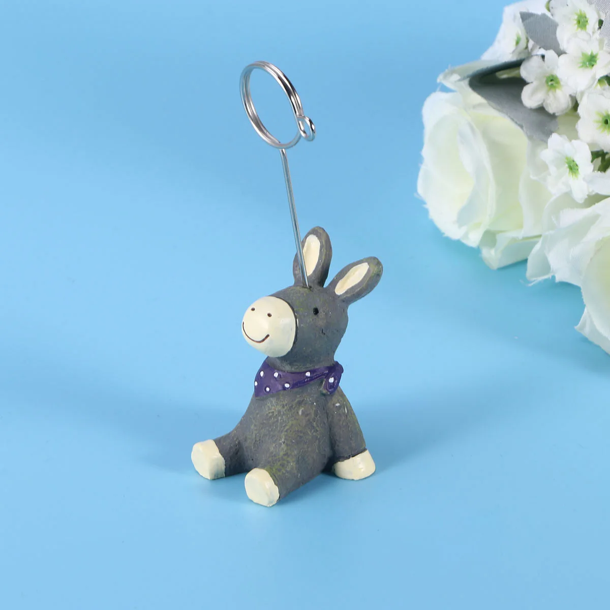 Clip de resina con dibujos de animales, foto gris oscuro, adorno de escritorio, soporte para números de mesa, carpeta de mensajes decorativa para oficina y boda