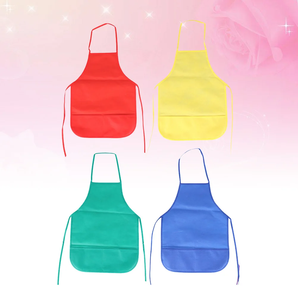 

8 PC Waterproof Overalls Painting Aprons for Children Adjustable Toddler Smocks