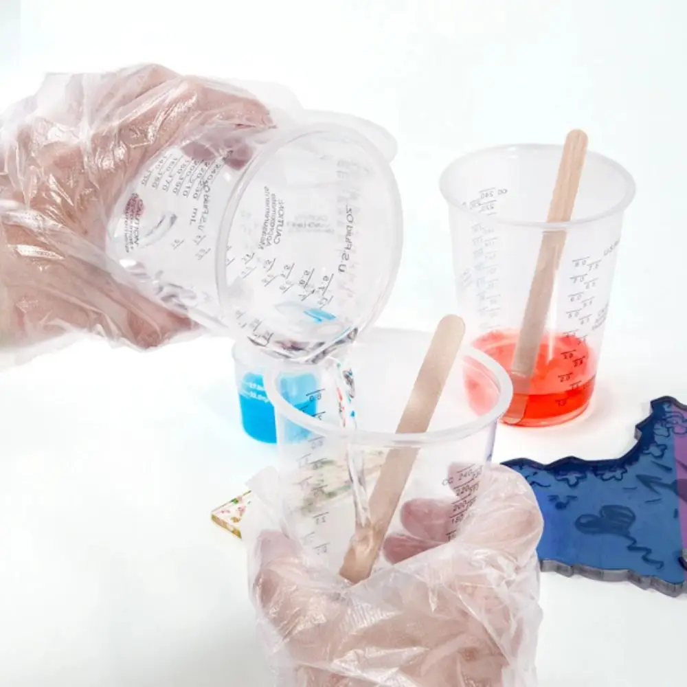 Disposable Disposable Measuring Cups Plastic With Stirring Sticks Epoxy Resin Mixing Cups Plastic Mixing Cups Mixing Paint