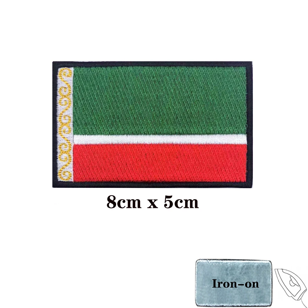 Chechen flag Patches Armband Embroidered Patch Hook & Loop Iron On Embroidery  Badge Military Stripe