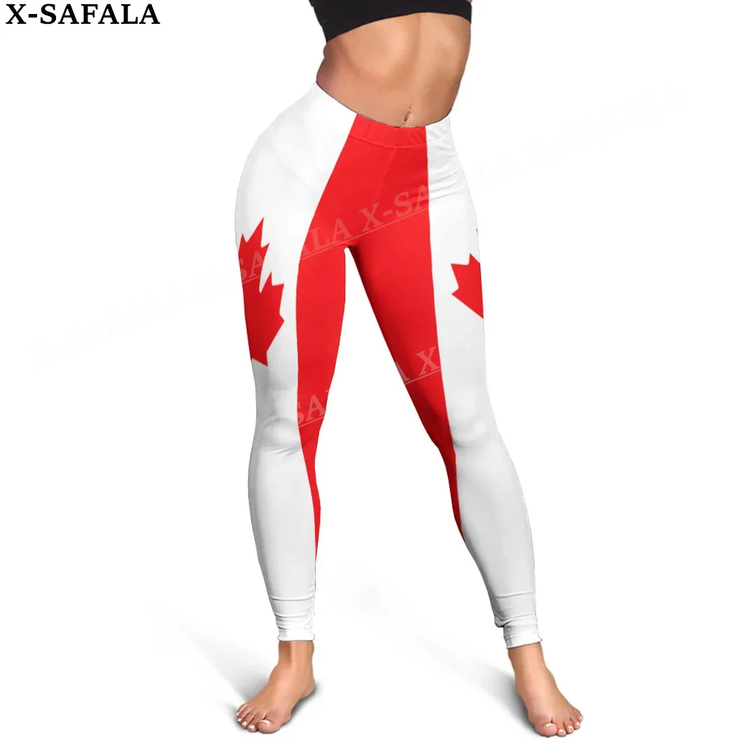 Canada Coat Of Arms Love Country Leggings 3D Print Women Yoga Girl Stretch GYM Slim High Waist Legging Summer Sports-1