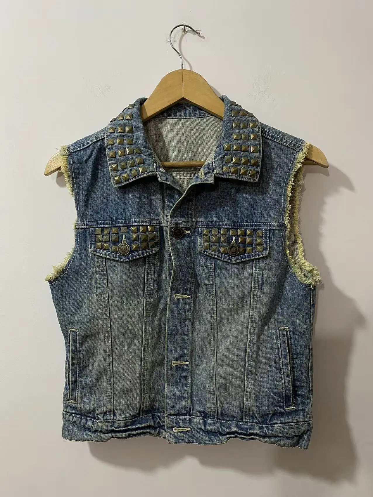 

Распродажа, хлопковое металлическое джинсовое жилетное пальто в японском стиле