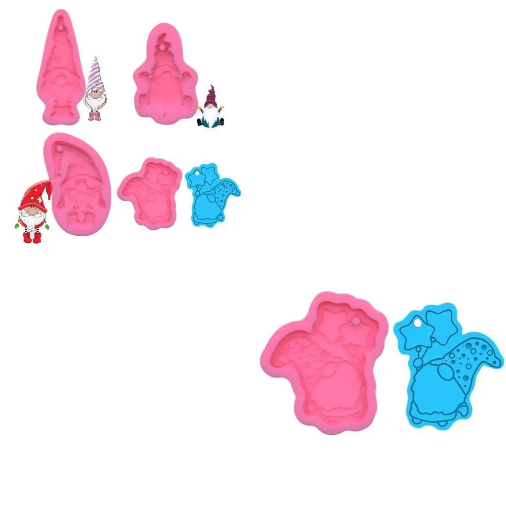 9HJK DIY SANTA LITE DWARF SILICONE SILICY EPOXY MOLD DIY keychain keychain قلادة صياغة القالب لعيد الميلاد هدية الحب