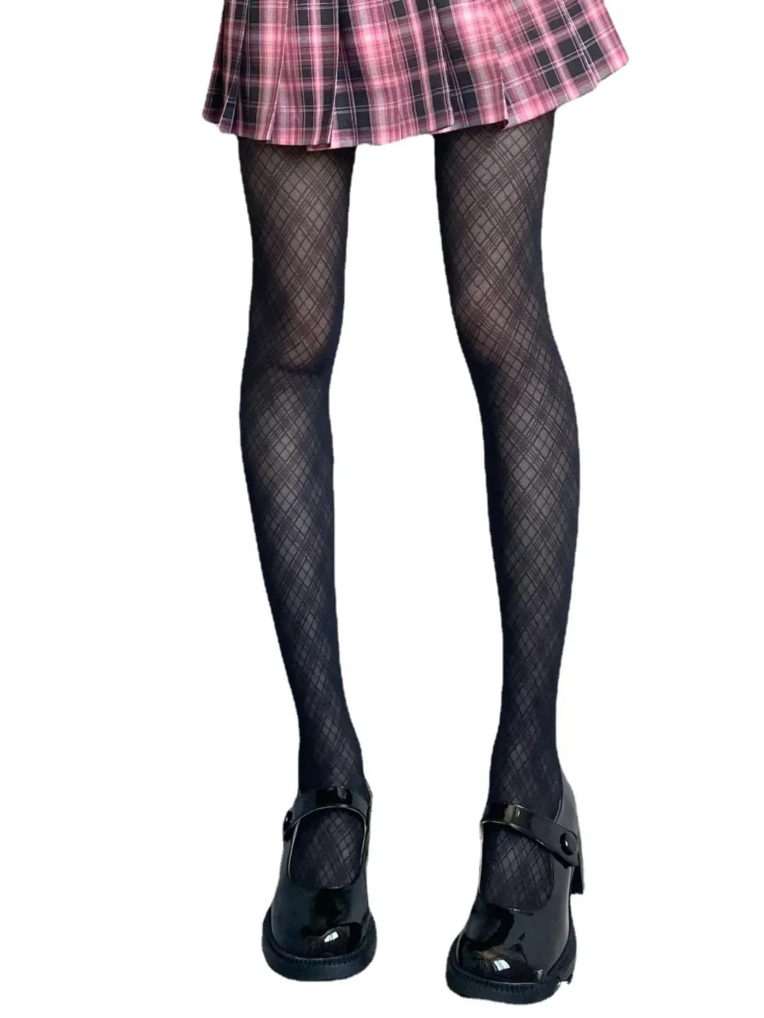 Bas pied-de-poule noirs Sexy, lingerie pour femmes, collants hauts, cadeau de fête en boîte de nuit, collants pour femmes