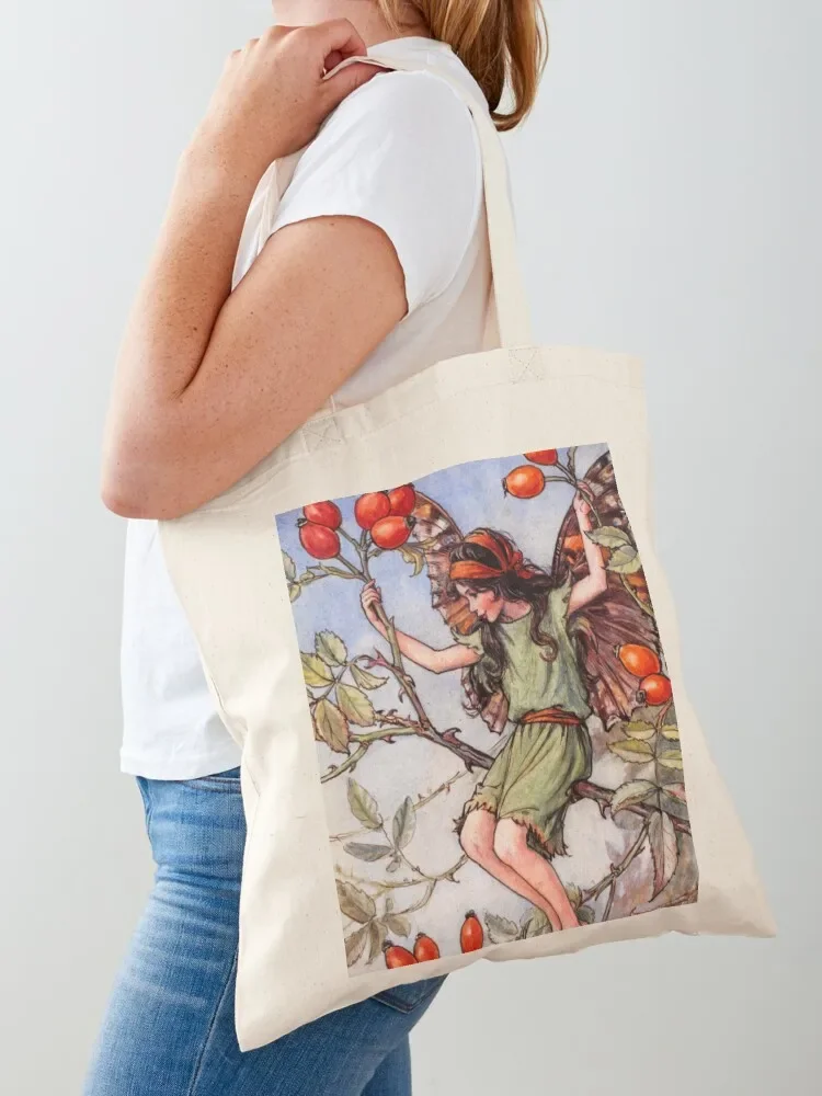 The Rose Hip Fairy illustration Tote Bag custom bags tote bag men's Canvas shoulder bag