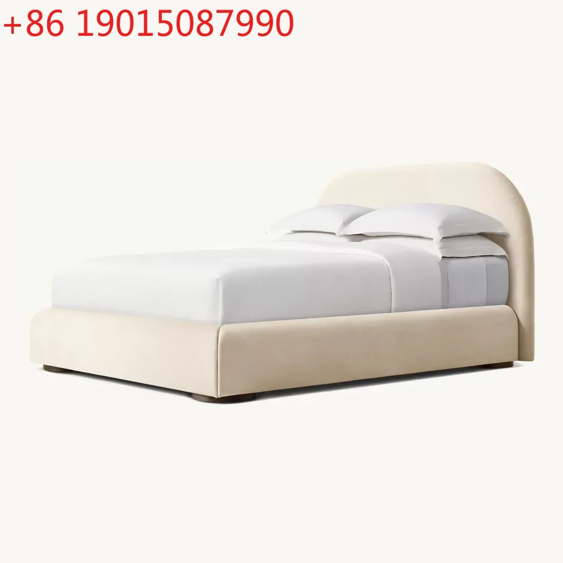 

Nordic light luxury cotton and linen fabric bedroom double bed 1.8 meters Italian creative designer Internet celebrity