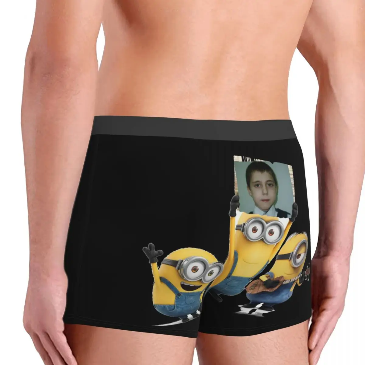 Custom M-Minions Cartoon Rock Roll Boxers Shorts Mens Briefs Underwear Cool Underpants