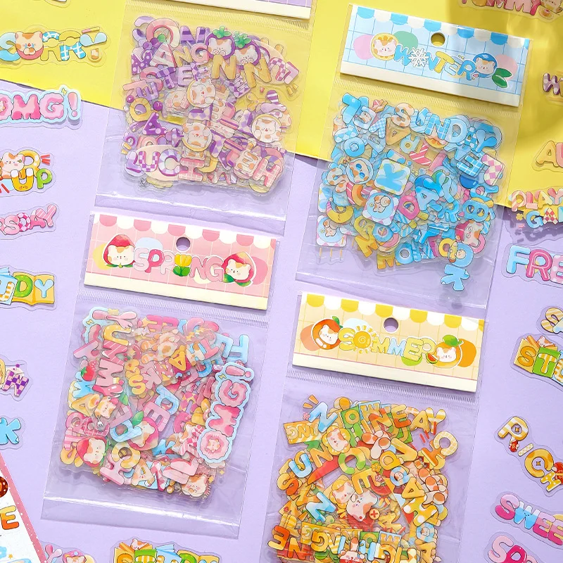 45pcs/lot Kawaii Scrapbook Stickers English words Junk Journal Paper Stationery Stickers Planner Decorative stickers