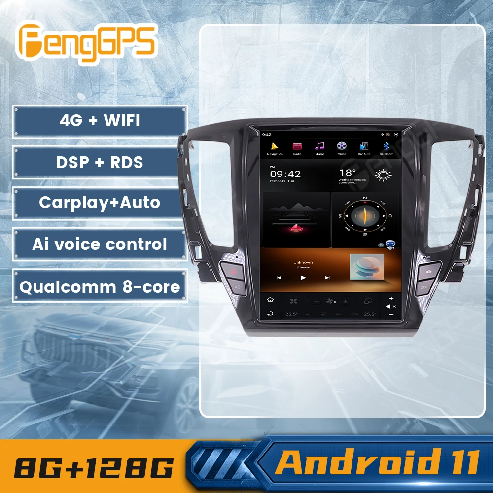 Android 11 Car Radio For Mitsubishi Pajero Sport/L200 2016-2018 Multimeida Player GPS Navigation G6 System Auto Stereo Head Unit