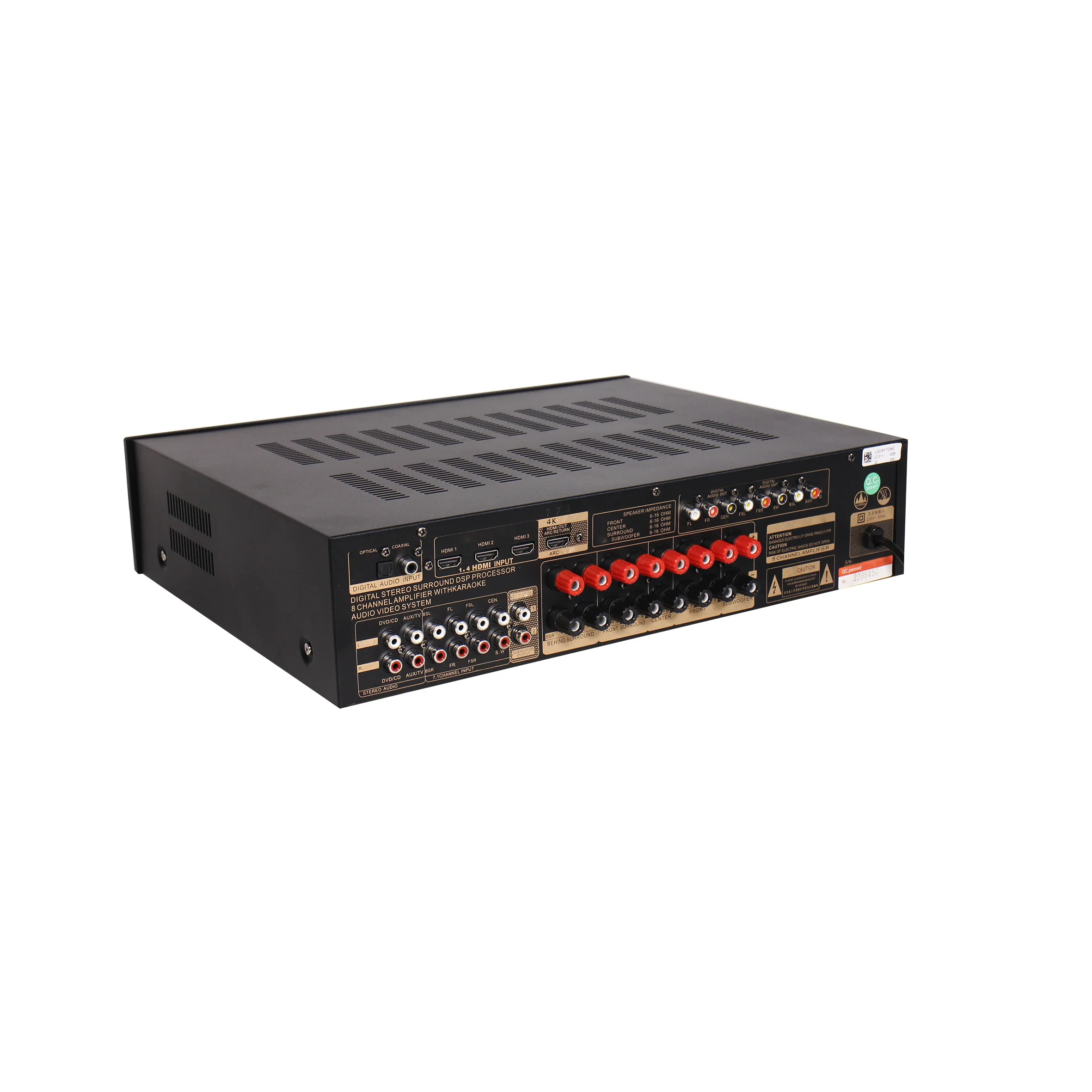 2026 7.1 Digital AV Amplifier with HDMI/Optical Decoding and Wireless KTV for Home Theater Entertainment