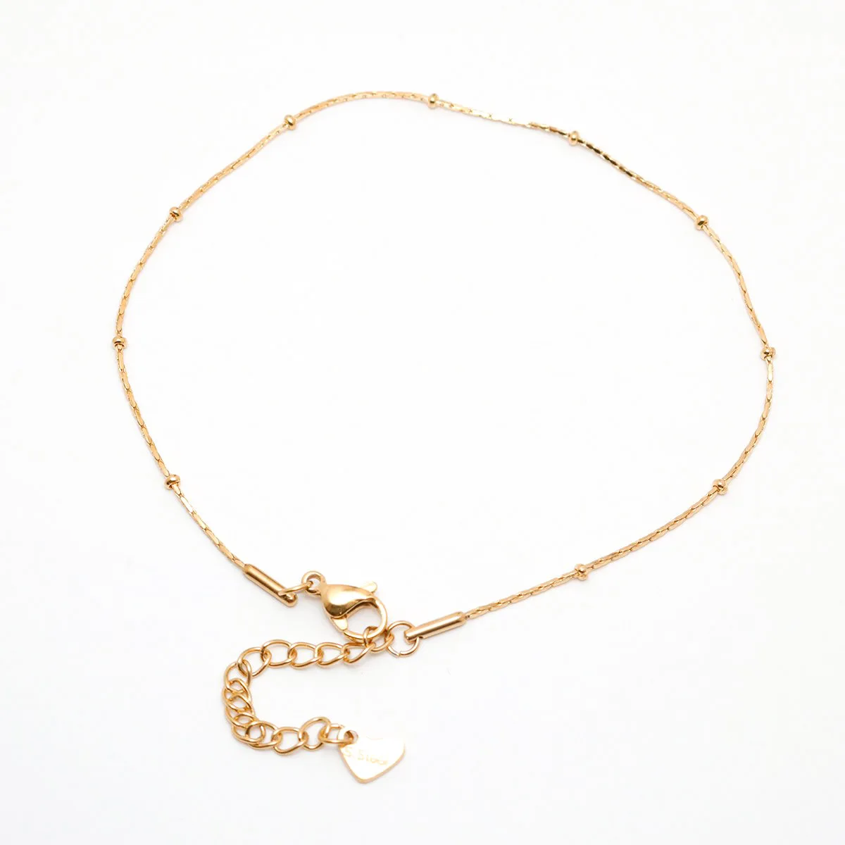 304 Stainless Steel Anklet Gold Color For Women Beach Barefoot Jewelry Leg Chain Anklets Bracelets 23cm(9") long, 1 Piece