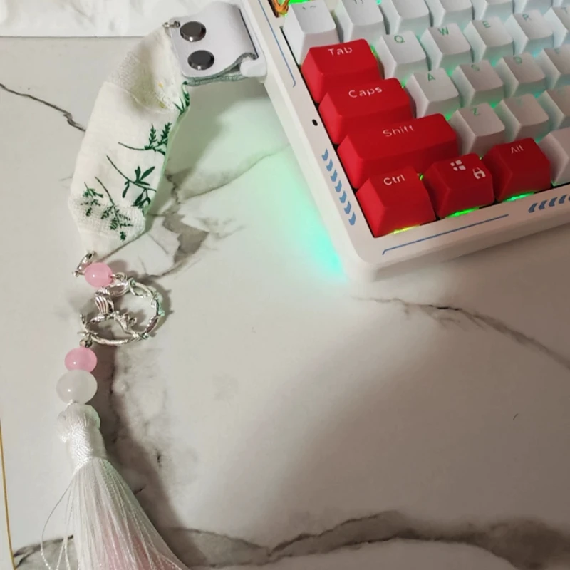 NEW Wooting 60he Straps Keyboard Ribbon Strap Custom Chinese Style White Fita Para Teclado Anime Magnetic Axis Refit Retro Y2K