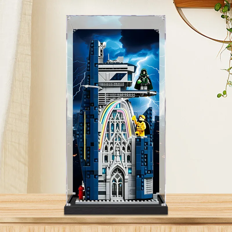 Acrylic Display Case for Lego 76352 New Avengers Tower Clear Dustproof Showcase Model Building Blocks Storage Display Box